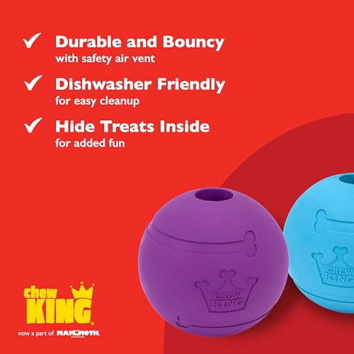 Chew King Fetch Balls Extremely Durable Natural Rubber Toy 4 inch, 2 Pack (CM-10031-CS01) - color: 2-Pack (4" Balls)