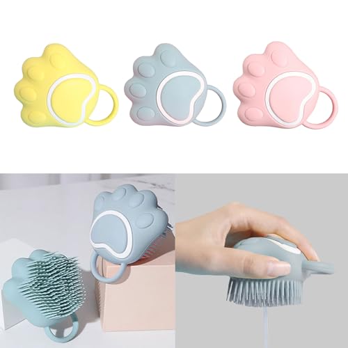 Pet Bathing Brush Soft Silicone Massager Shower Bathing with Shampoo Dispenser Dogs Grooming Tools Pets Bath for Cats and Dogs Bath Massage with Soap and Shampoo Dispenser
