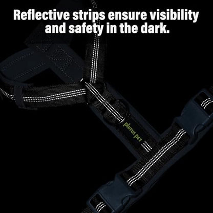 Plutus Pet No Pull Dog Harness, Adjustable Nylon Harness with Soft Padding, Reflective and Heavy Duty Dog Harness for Small, Medium, Large Dogs(Black, S) - color: Black, size: S