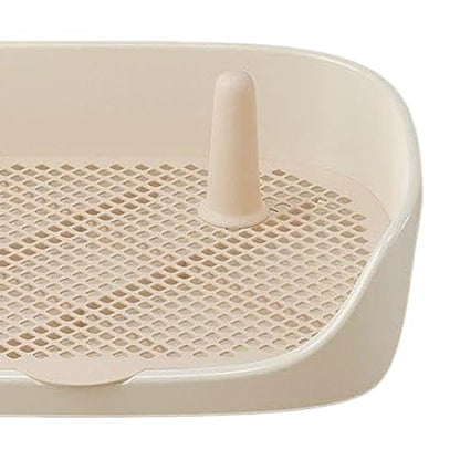 Dog Toilet Training Potty Tray, Pet Pan Bedpan Training Pads Holder Training Pad Toilet Potty Trainer for Small Animals, Home, Puppy, Beige 48x37x13cm - color: Beige 48x37x13cm