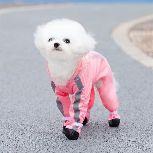 Rain Jacket Dog Raincoat Hooded Windbreaker Dog Rain Jacket Raincoat Rain/Water Windproof for Small Rain Coat for Dogs Durable(Large,B)