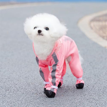 Rain Jacket Dog Raincoat Hooded Windbreaker Dog Rain Jacket Raincoat Rain/Water Windproof for Small Rain Coat for Dogs Durable(Large,B)