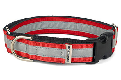 If It Barks 1" Reflective Martingale Collar with Quick Snap Buckle for Dogs, Adjustable, Made in USA,Small, Red - color: Red, size: Small w/Buckle