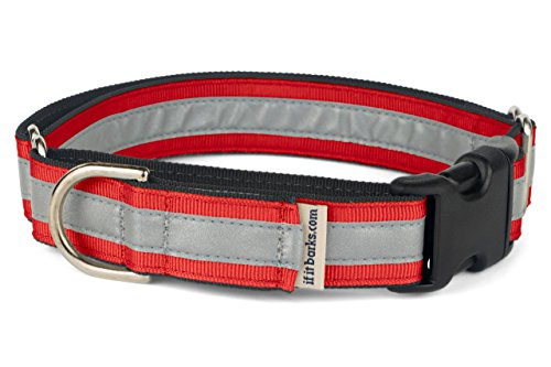 If It Barks 1" Reflective Martingale Collar with Quick Snap Buckle for Dogs, Adjustable, Made in USA,Medium, Red - color: Red, size: Medium w/Buckle