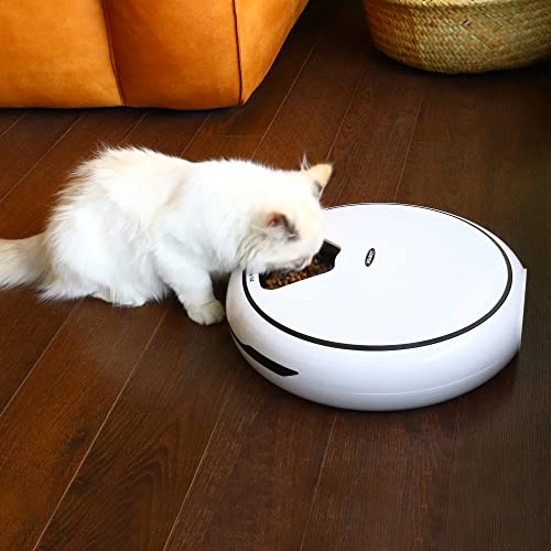 Lentek 5-Meal Automatic Pet Feeder with Voice Recording, Digital Timer, 25 oz Capacity, Food Dispenser for Cats, Dogs & Small Pets