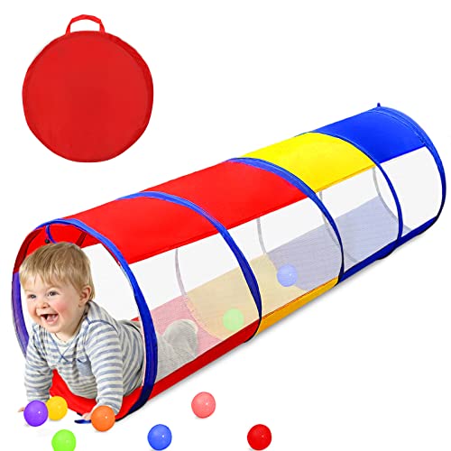 Kids Play Tunnel for Toddlers 1-3, 6 Foot Baby with 2 Mesh Sides Pop Up Crawling Toys 1 3 4 Year Old Girl Boy Birthday Gift, Indoor Outdoor Toddler Children or Dog - style: Mesh Crawling Tunnel