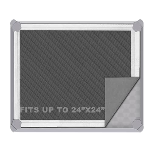 Pee Pads Tray Silicone Dog Bedpan Tray, High Edge Puppy Pad Holder Tray for Easy to Clean and Spill Free Dog Bedpan Training Pad Tray with Fixing Buckle (24 INCH x 24 INCH， with Clip)