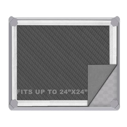 Pee Pads Tray Silicone Dog Bedpan Tray, High Edge Puppy Pad Holder Tray for Easy to Clean and Spill Free Dog Bedpan Training Pad Tray with Fixing Buckle (24 INCH x 24 INCH， with Clip)