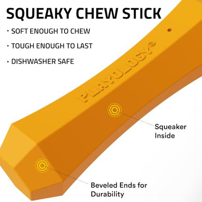 Playology Dog Toys | Squeaky Chew Stick for Dogs | Cheddar Cheese Scented Medium Fetch Toy | Squeaky Dog Chew Toy - size: Medium, style: Cheddar Cheese