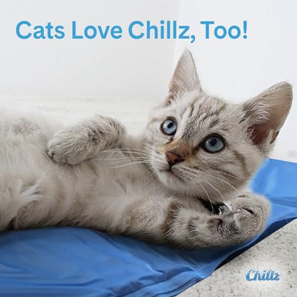 The Green Pet Shop Chillz Gel Mat, Medium - Pressure-Activated Cooling Pad for Pets 0-25 lbs - Non-Toxic, No Water or Refrigeration Needed - Ideal for Home, Travel & Crates - size: M