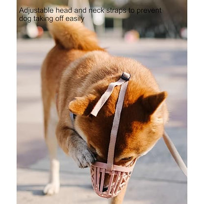 Classic Basket Dog Muzzle - Dog can Pant and Drink,Breathable Adjustable Padded Muzzle for Small Medium Large Dogs,Prevents Biting Barking and Chewing (Brown, 1#XXS) - color: Brown, size: 1#XXS