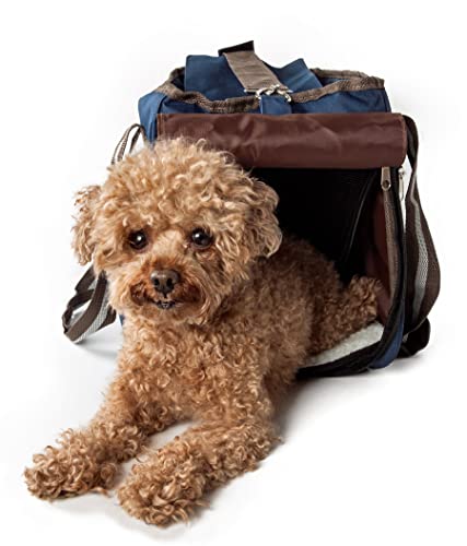 Pet Life ® Dual-Pocketed Fashion Airline Approved Pet Carrier with Included Shoulder Straps and Dual-top mesh Zippers