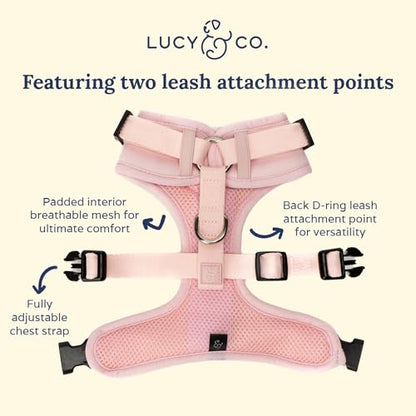 Lucy & Co. The Rosewater No-Pull Dog Harness - Size X-Large - Vest to Stop Pulling & Walk Easy - Comfortable Leash Training Product w/Adjustable Chest & Neck Straps - color: The Rosewater No-Pull Harness, size: X-Large