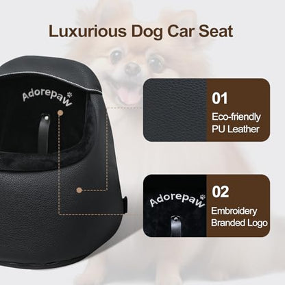 Dog Car Seat for Small Dogs, Luxury PU Leather Dog Booster Seat, Car Seats for Dogs, Can be Used as Pet Carrier Bag