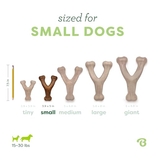 Benebone Wishbone Durable Dog Chew Toy for Aggressive Chewers, Made in USA, Small, Real Bacon Flavor - size: Small