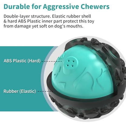 Dog Ball for Aggressive Chewers - Interactive Dog Toy Giggle Balls Fun Squeaky Sound to Keep Them Busy, Durable for Small Medium Large Breeds, Rubber Chew Toy As Seen on TV, Black & Lake Blue - color: Black & Lake Blue
