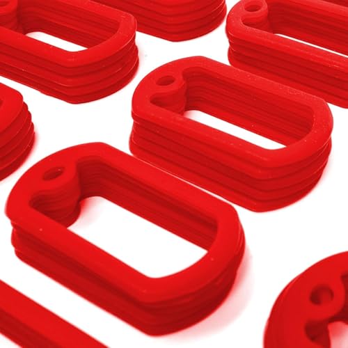 Bulk Military GI Dog Tag Silencer Rubber Silicone Cover, Red, 10 pc