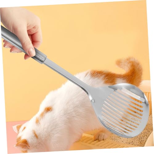 Yardwe 2pcs Stainless Steel Cat Litter Scoop Wide Metal Poop Scooper for Efficient Cleaning Durable Design with High Efficiency Mesh for Litter Box Maintenance