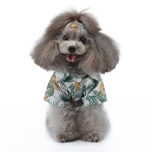 Tangpan Daisy Tropical Print Pet Dog Shirt Puppy Summer Hawaiian Beach Polo Shirts Clothes (Z White,XS) - color: Z White, size: X-Small