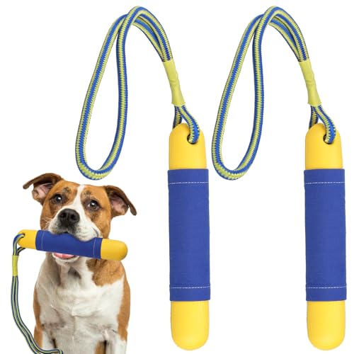 Dog Pool Toys Float on Water, Interactive Fetch Toy for Training Retrieving Bumper Outdoor Backyard Summer 2 Pack