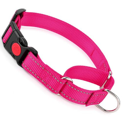Martingale Collar with Buckle, Reflective Dog Choke Collar Escape Proof No Pull Cinch Dog Training Collars Adjustable for Small Medium Large Breed Pet Dogs,Hot Pink M - color: Hot Pink, size: M(Neck13.5-16")