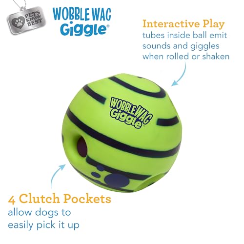 Wobble Wag Giggle Ball, Interactive Dog Toy, Fun Giggle Sounds When Rolled or Shaken, Pets Know Best, As Seen On TV - style: Original