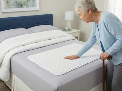 RMS Ultra Soft 4-Layer Washable and Reusable Incontinence Bed Pad - Waterproof Bed Pads, 24"X36" - size: 24 x 36 Inch