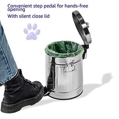 Outdoor Waste Can, Poop Scoop with Rake, Bag Roll 3-Pack Bundle