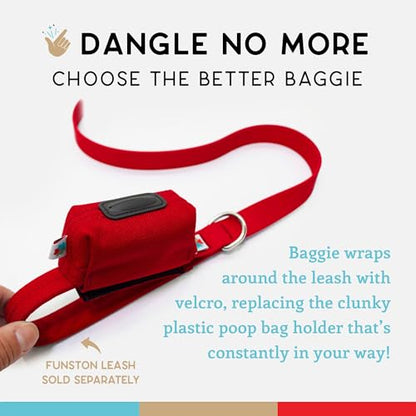 Dog Poop Bag Holder for Leashes, Cat Waste Bag Dispenser, 1000D Nylon, Attach to Cat Leash, Poop Bag Dispenser, Fits Standard Dog Poop Bags - Wildebeest (Red) - color: Red
