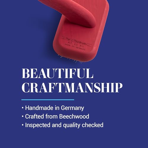 Chris Christensen Mark II Slicker Brush, Groom Like a Professional, Stainless Steel Pins, Lightweight Beech Wood Body, Ground and Polished Tips, Red Small - size: Mark II Small-RED