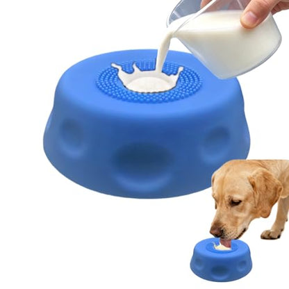 Slow Feeder Dog Bowl with Rolling Ball for Dogs Anti-Slip Lick Bowl for Liquid Treats, Bone Broth, Yogurt & Wet Food, Interactive Pet Feeding Toy and Enrichment Ball-Roll for Small to Large Breeds