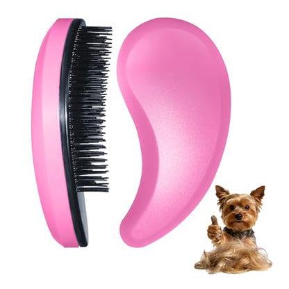 Small Dog Brush - Puppy Hair Brush- Grooming Tool for Teddy, Yorkies, Maltese, Shih Tzu, Chihuahua (Pink) - color: Pink