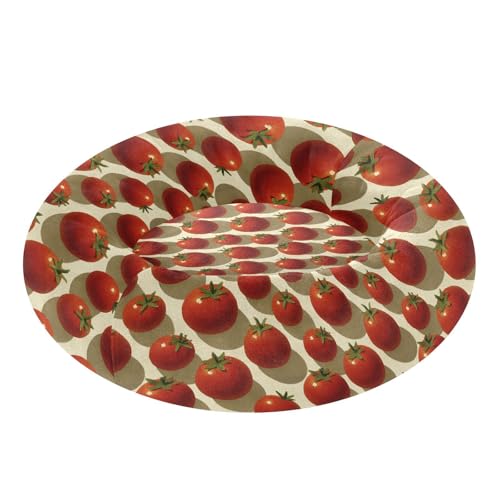 Pet Bed Tomatos Beige Cat Snuggler Soft Winter Cushion, Cozy Round Bolster Nest for Indoor Kittens & Small Pets 15" - size: X-Small