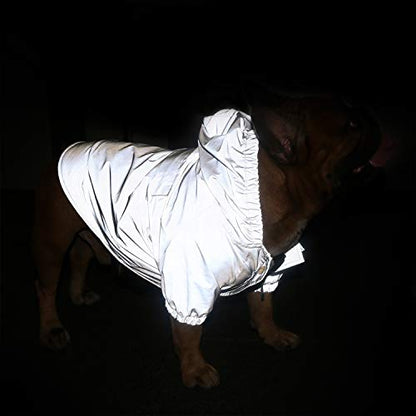 iChoue Dog Cold Weather Coats Reflective Safety Jackets Water Resistant Raincoats All Made Up of High Reflection Fabric Keep Dogs Visible for French English Bulldog Bully Pitbull - Silvery, Small - color: Silver, size: Small ( 5 - 15 lbs )