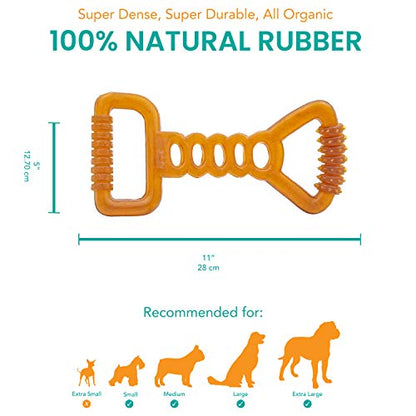 Fuzzy Puppy Dog Toys for Aggressive Chewers: All-Natural Rubber, Durable Dog Chew Toy, Tug of War Dog Toy, Great Teething Toys for Puppies | Double TUG (FP-Toy20) - style: Double Tug