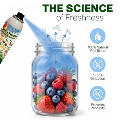 Harrison’s Stay Fresh Food Preserver – Freshness Spray for Pet Food, Fruits, Vegetables, Nuts, Seeds & Snacks – Extends Shelf Life, Maintains Flavor, Color, Texture & Nutrition