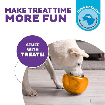 Outward Hound by Planet Dog Snoop Dog Toy – Treat‑Dispenser Puzzle Ball, Interactive Slow Feeder, Medium to Large Dogs, Bouncy & Mint-Infused, Orange, 5" - color: Orange