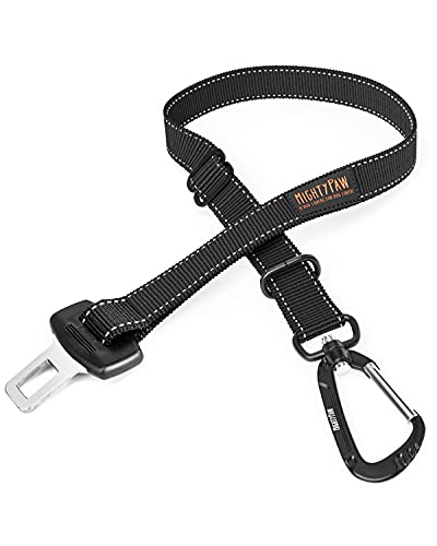 Mighty Paw Dog Seat Belt for Car - Safe Distraction Free Driving, Heavy-Duty Design with Aviation Grade Aluminum Carabiner, Adjustable Dog Seatbelt Harness for Small, Medium and Large Pets - style: Buckle Attachment (Most Popular)