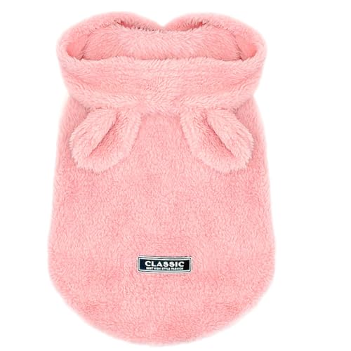 Pink Bunny Ears Hoodie, Polar Fleece X-Large Dog Pet Apparel, Warm Easter Costume for Cats Dogs - color: Pink, size: X-Large
