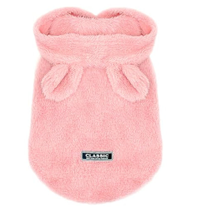 Pink Bunny Ears Hoodie, Polar Fleece X-Large Dog Pet Apparel, Warm Easter Costume for Cats Dogs - color: Pink, size: X-Large