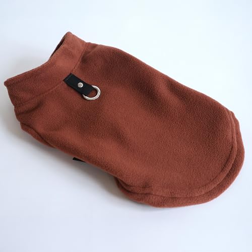 JACKO & CO - Fleece Vest Dog Sweater with Leash Ring - Soft, Warm & Lightweight Pullover Coat for Small & Medium Dogs, Puppies & Cats - Cozy Fall/Winter/Spring Pet Jacket (Chocolate Brown, S (4-6lbs) - color: Chocolate Brown, size: S (4-6lbs)