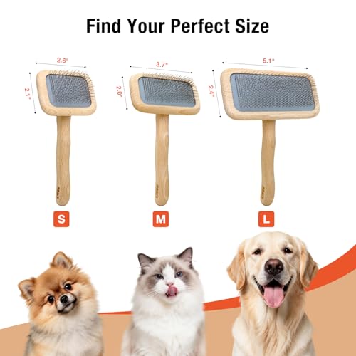 UTEE Large Slicker Brush for Large Dogs - Extra Wide Pet Grooming Tool for Golden Retrievers, Samoyeds & Huskies - Long Pin Slicker for Thick Double Coats - Professional De-shedding Action