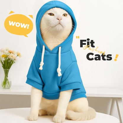 PETCARE Basic Dog Hoodie Sweaters for Small Medium Large Dogs Cats Puppy Clothes Soft Warm Fleece Dog Hoodies Sweatshirt with Small Pockets Fall Winter Chihuahua Dachshund Golden Retriever Outfits - color: Blue, size: 5XL(Suggest 50-80 lbs)