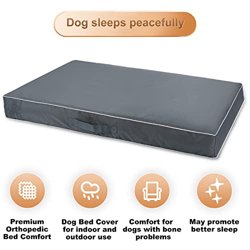 Chinchilla Waterproof Heavy Dog Bed Cover Washable, with Zipper Opening Fillable Universal Dog Bed Replacement Cover.Cover Only (XXXX-Large, Gray) - color: Grey, size: XXXX-Large(48" L × 36" W × 4" H)