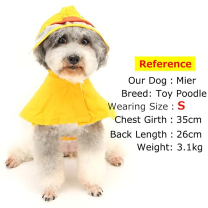 Zunea Waterproof Dog Raincoat with Hood for Small Dogs Reflective Puppy Rain Jacket Clothes with Leash Hole Funny Duck Pattern Pet Dog Poncho Slicker Costumes Chihuahua Doggie Rainwear Yellow XL - color: yellow, size: XL