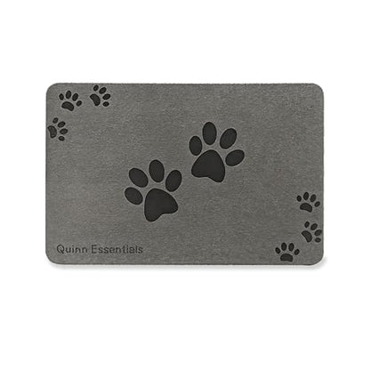 Quinn Essentials Dog Water & Feeding Mat Fast-Dry Diatomaceous Stone Tray for Bowls, Anti-Slip, Spill Control, Cleaner Area, Cat Feeding Tray, Travel Pet Mat