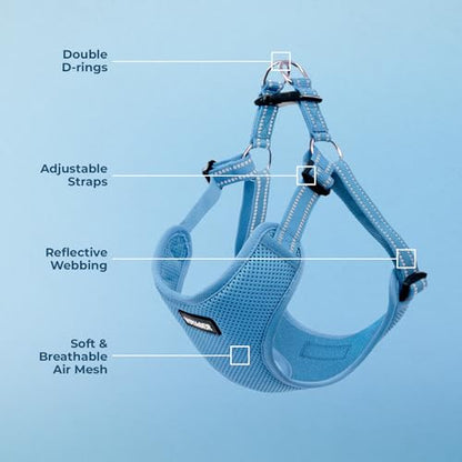 Best Pet Supplies Voyager Adjustable Step-In Flex Breathable Mesh Dog Harness for Small Medium Large Dogs (Baby Blue), S - color: Harness (Baby Blue), size: S
