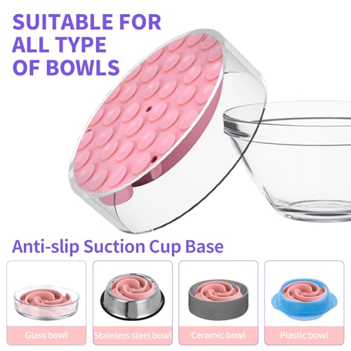 Slow Feeder Dog Bowls Insert, Bestalk Soft Silicone Slow Eating Feeder Insert with Suction Cups for Small, Medium and Large Dogs, Fit into Basic and Elevated Dog Bowls, Pink - color: Pink, size: M