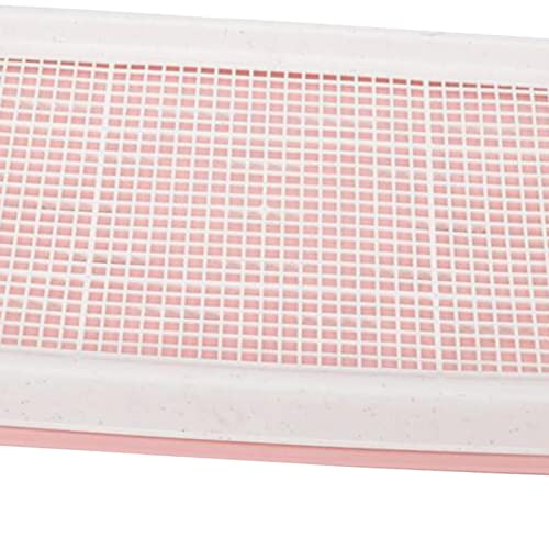 Dog Potty Toilet Training Tray Dog Potty Pan Removable Easy to Clean with Secure Latch Indoor Potty Trainer Corner for Small Dogs Puppies, Pink