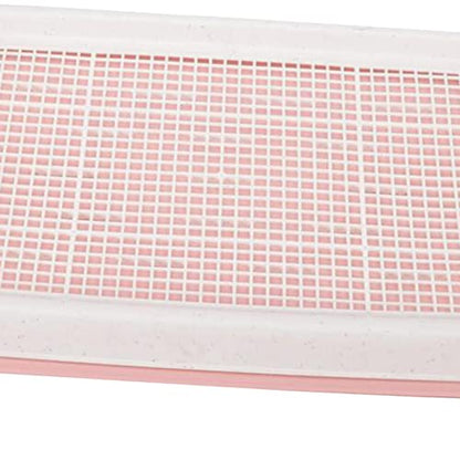 Dog Potty Toilet Training Tray Dog Potty Pan Removable Easy to Clean with Secure Latch Indoor Potty Trainer Corner for Small Dogs Puppies, Pink